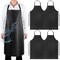 4 Pack Waterproof Rubber PVC Apron Adjustable Dishwasher Apron-Women Men Heavy Duty Work Apron for Dishwashing Chemical Lab Butcher Grooming Black